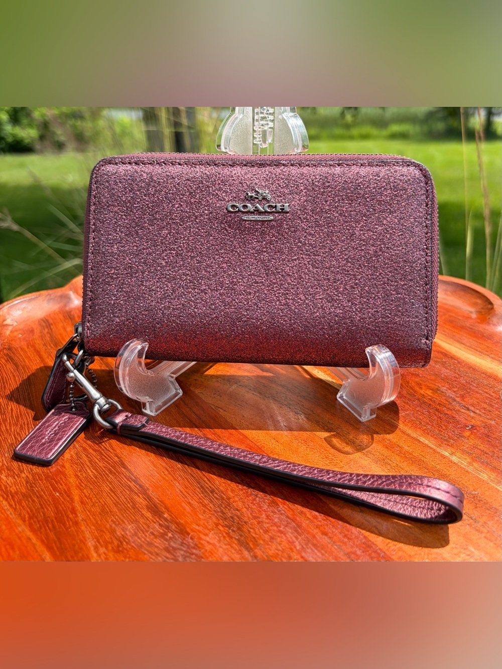 Coach Metallic Cherry Double Zip Wallet F53646 EUC - Picture 13 of 13